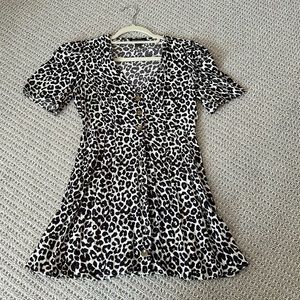 Something Navy - mini cheetah dress